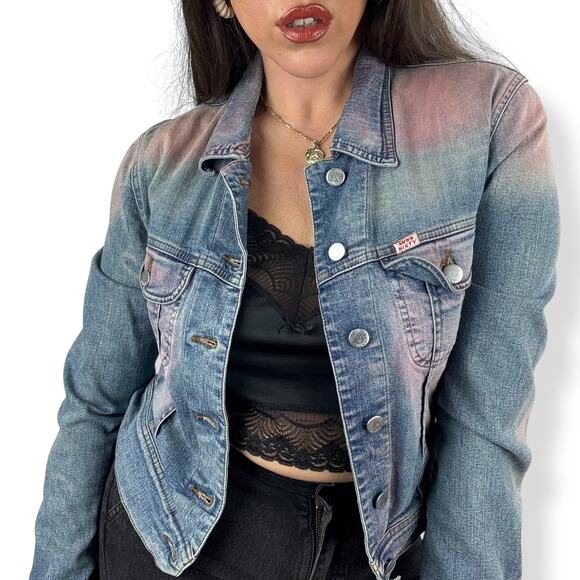 90's MISS SIXTY ITALY fitted pink wash denim jacket - Picture 6 of 16